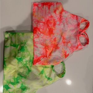 High Neck Shibori Dye Sports Bras